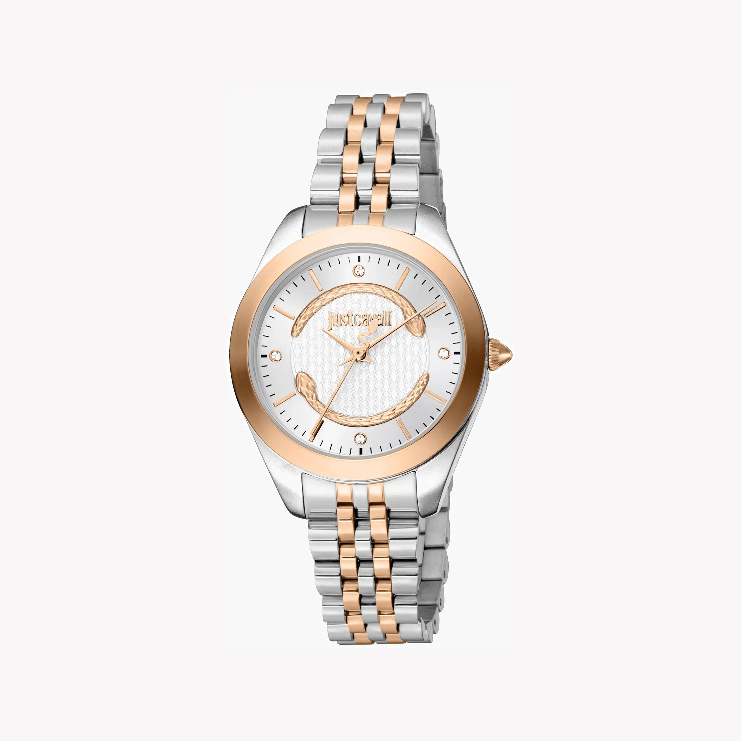 Just Cavalli Women's Two Tone Stainless Steel Watch, Silver Dial | Jc1l210m0505