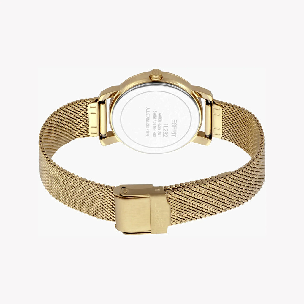 Esprit Women's Gold Stainless Steel Watch, Champagne Dial | Es1l083m0015