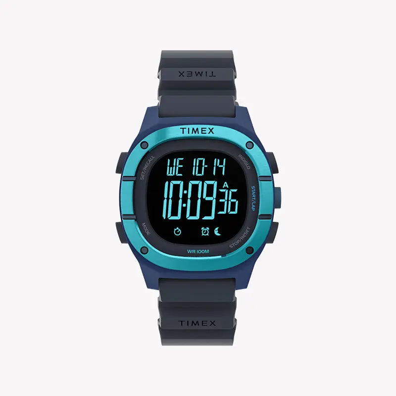 Timex Unisex Blue Silicone Watch, Digital Dial | Tw5m35500