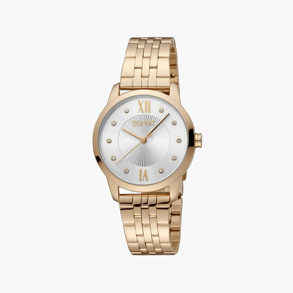 Esprit Women's Rose Gold Stainless Steel Watch, Silver Dial | ES1L276M1075