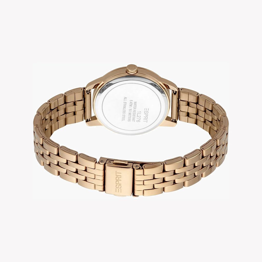Esprit Women's Rose Gold Stainless Steel Watch, Silver Dial | ES1L276M1075